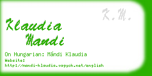 klaudia mandi business card